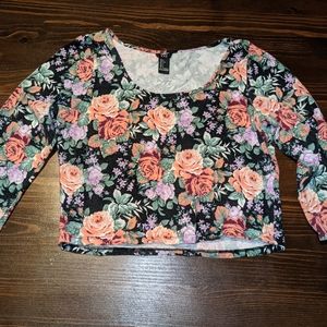 Floral "Forever 21 XXI" crop top